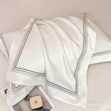 100% Cotton Luxury Hotel Style Bedding Set Queen King Size Solid Color Embroidery Duvet Cover Flat/Fitted Bed Sheet Pillowcases