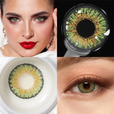 Eye Eyes Color Contacts Colored Contact Lenses Lens Small Pupil Beauty Cosmetic 3 Tones Green Daily 14.2mm 2Pcs 6 Months