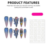 Press On Acyrlic Nails Pink Blue Gradient Fake Nails 3D Crystal Butterfly Decor Handmade False Nails Long Almond Full Diamonds
