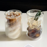 300ML Simple Double-layer Glass Cup Heat Cold Resistant Anti-scalding Coffee Cup Milk Brandy Wine Mug Cafe Accessories