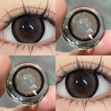 Colored Contact Lens Nature Brown 2 Pcs Year New Lenses with Myopia Degree Grade 0.00- 8.00 Soft Lens