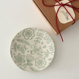 3D Relief Blue Bird & Flower Ceramic Plate - Elegant Breakfast/Dessert Flat Dish with Floral Motifs for Home & Catering Gift