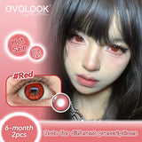 2Pcs 6 Months Purple Cosplay Contact Lenses 14.5mm Big Diameter Anime Colored Pupils Soft Eye Lenses