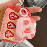 Korea Cute Pink Strawberry Pattern Silicone Earphone Case for AirPods Pro 2 AirPods 4 AirPods 1 2 3 Soft Protection Cover Coque