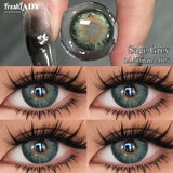 1 Pair Gray Colored Contact Lenses Natural Pupils Eyes Soft lenses Soft Contacts 14.50mm