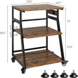 23.6"x19.7" Large Printer Stand,3 Tier Printer Table with Charging Station, Rolling Cart with Adjustable Storage Shelf·Hot Sale