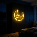 Moon Star Shaped USB LED Neon Sign Acrylic Wall Hanging Decor Lamp Bedroom Bar Home Indoor Night Ornament Light
