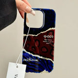 Retro Gradient Pink Texture Laser Phone Case For iPhone 17 16 Pro Max 15 14 13 12 11 XS 7 8 Plus 16E Stylish Leopard Print Cover