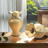 Ceramic Flower Vase For Wedding Festival Hotel Living Room Home Dining Table Decor,Luxury Bas-relief Plant Pot