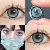 1 Pair Hot Selling Myopia Lenses Korean Lenses Colored Contact Lenses with Degree Blue Pupil Lenses Soft Natural Lenses