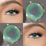 Yearly Disposable Colored Contact Lenses 2Pcs Natural Small Pupil Eye-Enlarged Color Contacts with Degree
