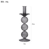 European Style Hand Blown Lilac Glass Candle Holder High Quality Decorative Wedding Table Centerpiece Party Decor Candlestick