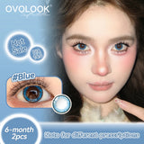 2Pcs 6 Months Purple Cosplay Contact Lenses 14.5mm Big Diameter Anime Colored Pupils Soft Eye Lenses