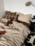 Fre Color Colion Pure Cotton Pleated Four-Piece Set Bedding Quilt Cover Pillowcase Bed eet id Pattern Chinese Sle