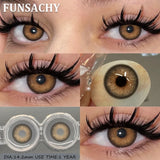 1 Pair Color Contact Eye Color Lenses Makeup Natural Black Lens Cosmetic Brown Eyes Lenses Woman Makeup Beauty Softlens