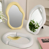 Nordic Style Vanity Mirror with Wave Frame INS Irregular Makeup Mirrors Table Desk Mirror for Bedroom Decorative Photoprops