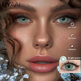 Natural Halo Shimmer Contact Lenses - Gray Brown Green Blue, Brighten Eye Look for Dating, Gathering & Daily Makeup