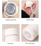 400ml/250ml Creative Thermos Mug With Rope Cute Portable Stainless Steel Vacuum Flask Girl Student Thermal Water Bottle Tumbler