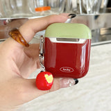 Korea New 3D Red Apple Cute Soft Shockproof Protection Cover Case For AirPods 1 2 3 Pro 3nd Pro 2 2nd Earphone Accessories