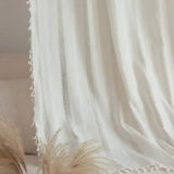 Hollow Out Jacquard Weave Cotton Linen Tassel Curtains Wall Decoration Room Partition Window Shade Bedroom Floating Curtains
