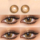 2PCS Natural Brown Contact Lenses for Eyes High Quality Eyes Color Contacts Lenses Makeup Beauty Big Pupil Yearly Use