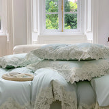Lace Bedding Set 140s Egyptian Cotton Bed Linens Sheet Pillowcase Blanket Cover Set Underwear