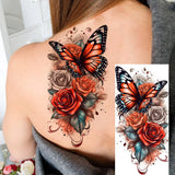 1 Sheet Beautiful Butterfly Flowers Temporary Tattoos For Women Girls Waterproof Fake Tattoos Floral Animals Temp Tatoo Stickers