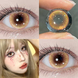 1 Pair Yearly Korean Lenses Popular Color Contact Lenses With Prescription Myopia Lenses  Halloween Lenses Cosplay Blue