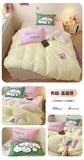 Kawaii Cartoon Dog Washed Cotton Bedding Set for Girl Boys Skin-friendly Duvet Cover Set with Sheet Soft Comfortable Quilt Cover