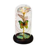 Gift Floral Rose Flowers Glass Rose Lighted Artificial Roses For Anniversary Romantic Gift Valentine'S Day