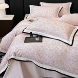 Butterfly Design Bedding Set Luxury 4pcs Pink Egyptian Cotton Duvet Cover sets Flat Sheet Bedspread Pillowcases Home Textiles