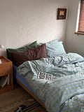 Artistic Sle Retro Plaid 00% Cotton Bedding Set Duvet Cover Pure Cotton Bed eet Bed Canopy Tee Piece Set Quilt Cover