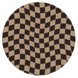 Ikeehome  Irregular Checkerboard Bedroom Rug Round Simple Design Solid Color IG Fashion Living Room Carpet Polyester Cute Decoration Home