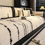1PC Sofa Cushion Winter Thickened New Non-slip Light Luxury One-piece Plush Seat Cushion Cover Towel Home Textile