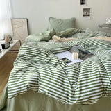 3pcs Classic Black and White Plaid Striped Duvet Cover Set Soft Washed Cotton Quilt Cover Adult Children Bedroom Bedding Set