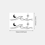 Minimalist Line Star Moon Wave Tattoo Sticker, Temporary Tattoo Waterproof Long-Lasting, Ins Aesthetic for Women, Easy to Use ER