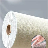 3D Linen Foam Stickers Self-adhesive PVC Solid Color Thickened Waterproof Bedroom And Living Room Wall Renovation Wallpaper