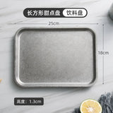Square Stainless Steel Plate Retro Food Trays Dessert Steak Breakfast Trays Dinner Plates Kitchenware Hotel Supply