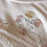 800TC Lyocell Bamboo Fiber Soft Silky Bedding Set Rose Floral Embroidery Lace Ruffles Duvet Cover Flat/Fitted Sheet Pillowcases