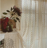 Curtains for Living Room Vintage Handmade Crochet Farmhouse Hollow Out Knitting Lace Rod Light Filtering Drapes Bedroom