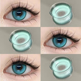 1 Pair New Myopia Lenses Colored Contact Lenses for Eyes With Degrees Prescription Blue Pupil Beauty Makeup Eye Lenses