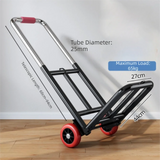 Metal Foldable Trolley Telescoping Handle Lightweight Hand-Pulled Cart Ergonomic Multi Purpose Luggage Cart Outdoor Travel