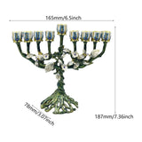 Traditional Menorah Photo Prop Zinc Alloy Christmas Hanukkah Candleholder for Farmhouse Dinner Livingroom Sideboard Anniversary