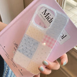 Double-Sided Plaid Floral Suitable for Apple for Iphone16Promax Case/For Iphone15Promax Case/14Pro Case/13 Iphonecase/Fashion Women's Mobile Phone Case/Simple Mobile Phone Case