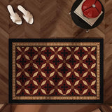Vintage Pattern Wire Loop Mat Water-Resistant Non-Slip Area Rug for Living Room Entryway Home Decor