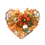 Heart-Shaped Decoration Festive Sunflower Door Accessory Maple Leaves Wreath Colorful Christmas Home DéCor For Holiday Gifting
