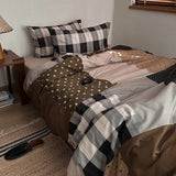 Parisian Mixed Sle 4-Piece Bedding Set Vintage Pure Cotton Combed Cotton Bedding Kit Bed Canopy Design Skin-Friendly
