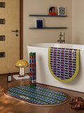 Nordic Retro Oval Shower Mat Super Absorbent Non-Slip Floor Rug Creamy Style Mid-Century Decorative Doormat for Bathroom