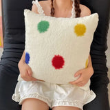 Ikeehome  class A sheep wool throw pillow cartoon small fresh throw pillow living room bedroom pillow 45x45cm