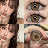 0~-6.00 Natural Korean Lenses 1Pair Colored Contact Lenses Brown Lenses Blue Eye Fashion Lenses